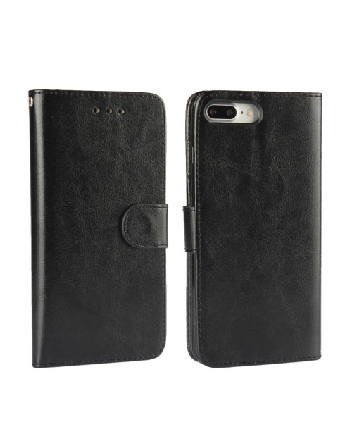 Apple iPhone 7 5.5" Phone Case PU Leather Wallet Card Slot Stand Magnetic Book Flip Cover-Black